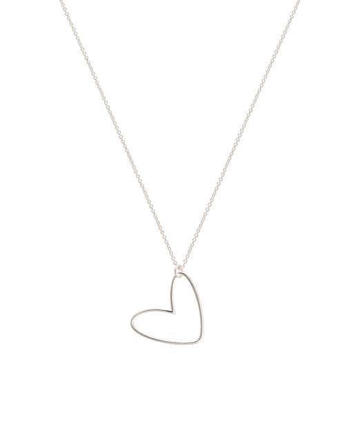 Heart Silver Charm Necklace Oliver Bonas