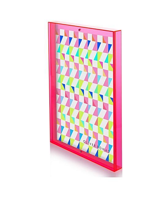 A3 Pink Acrylic Neon Block Wall Frame