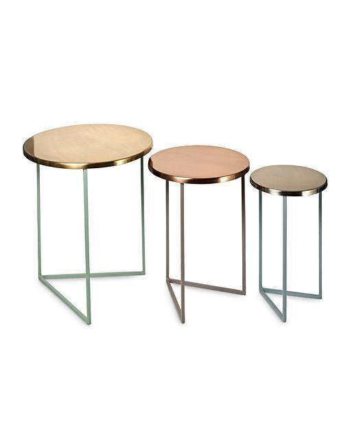 Metallic Round Nesting Tables Set of Three Oliver Bonas